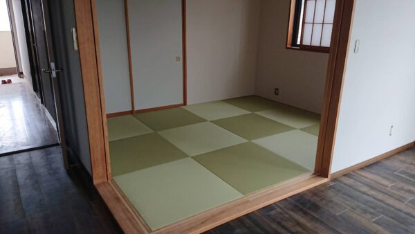 六畳の和室から縁なし畳への新調を行いました